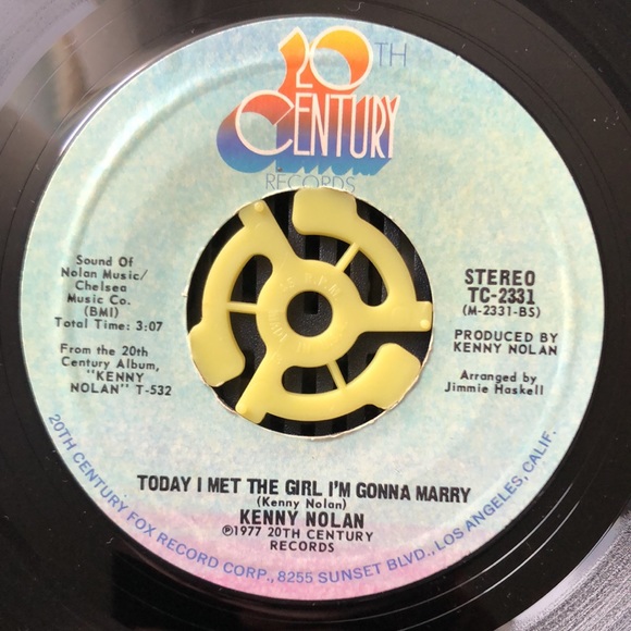 ***Free*** Kenny Nolan Today I Met The Girl I'm Gonna Marry Vinyl 45 Record  '77 - Picture 4 of 5